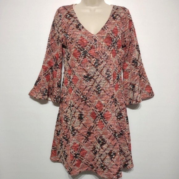 Anthropologie Maeve Bell Sleeve Dress Erina Boho Festive Fall Dress Size XS - Picture 8 of 10